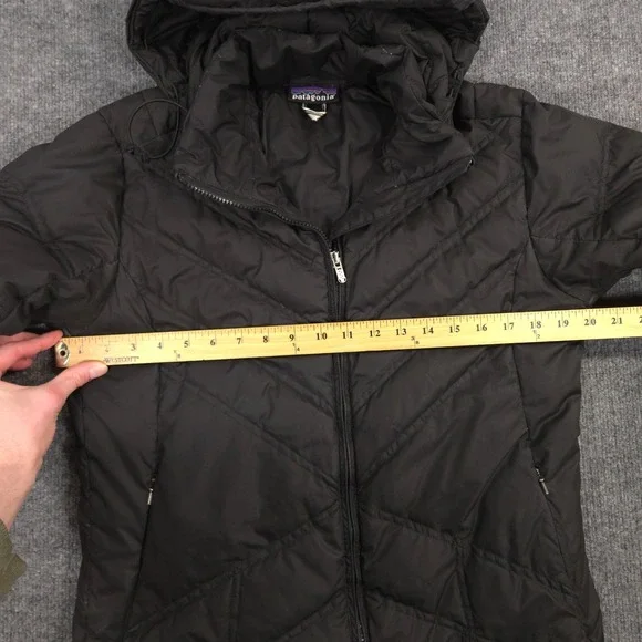 Patagonia Down With It Parka Jacket Womens L Black 600 Goose Down Puffer Outdoor